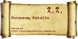 Korponay Katalin névjegykártya